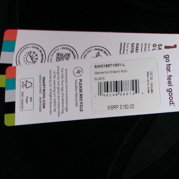 Smartwool Intraknit Active Dress Built in Shorts Size Large Black NWT $150.00 - Picture 5 of 5